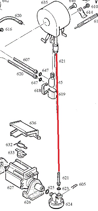 Jura Membrane Regulator to Thermoblock PTFE Hose | 4x2x128mm